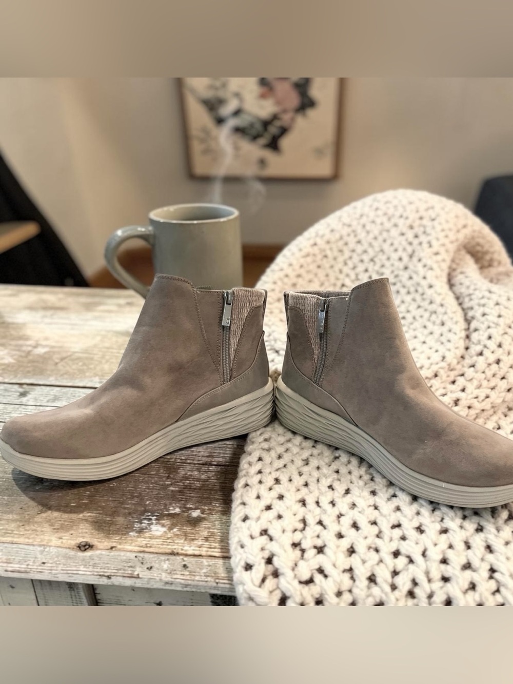 Ryka Noelle Next Womens 9.5M Gray Water Resistant Wedge Ankle Booties - Picture 3 of 6
